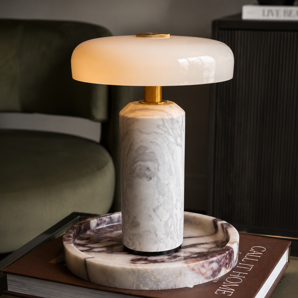 Lumière Rouge - Lampe en Marbre