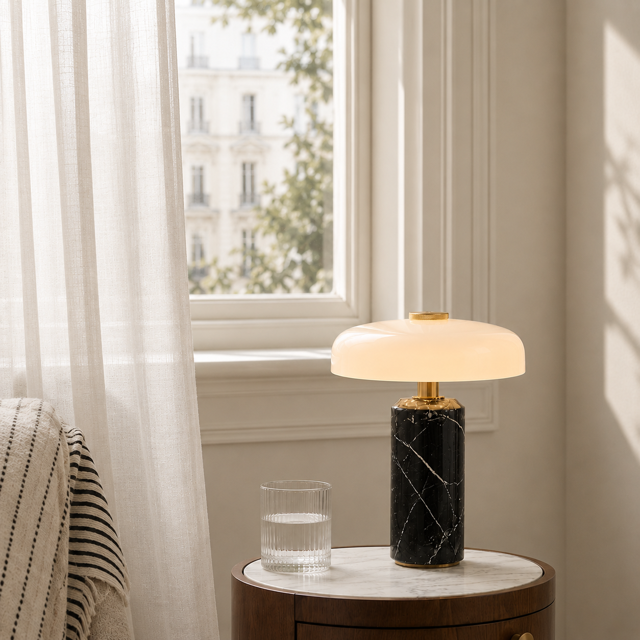 Lumière Rouge - Lampe en Marbre