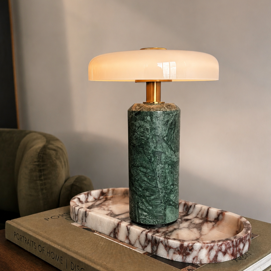Lumière Rouge - Lampe en Marbre